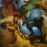 Art Reproductions Example - Tiger, Lion and Leopard Hunt