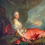 Art Reproductions Example - Portrait of Maria Adelaide of France dressed as Diana, daughter of Louis XV