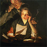 Art Reproductions Example - A Girl reading a Letter with an Old Man