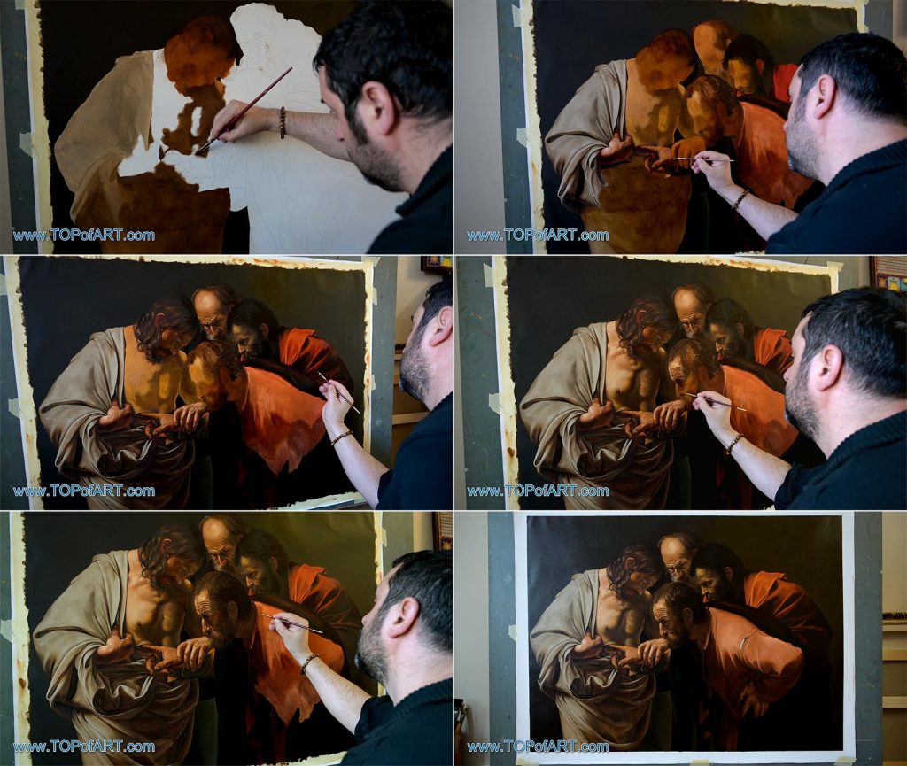 The Incredulity of Saint Thomas by Caravaggio - Painting Reproduction