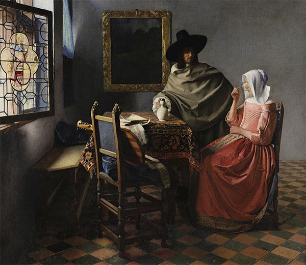 The Glass of Wine (Lady Drinking and a Gentleman), c.1658/60 - Johannes Vermeer