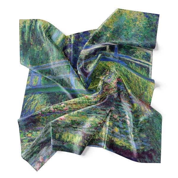 Silk Scarf - Monet - Water Lily Pond, (Symphony in Green) - TOPofART