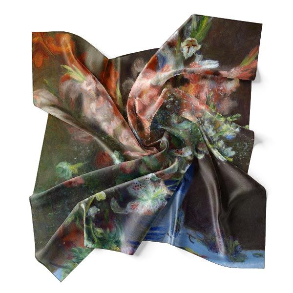 Silk Scarf - Renoir - Gladioli in a Vase - TOPofART