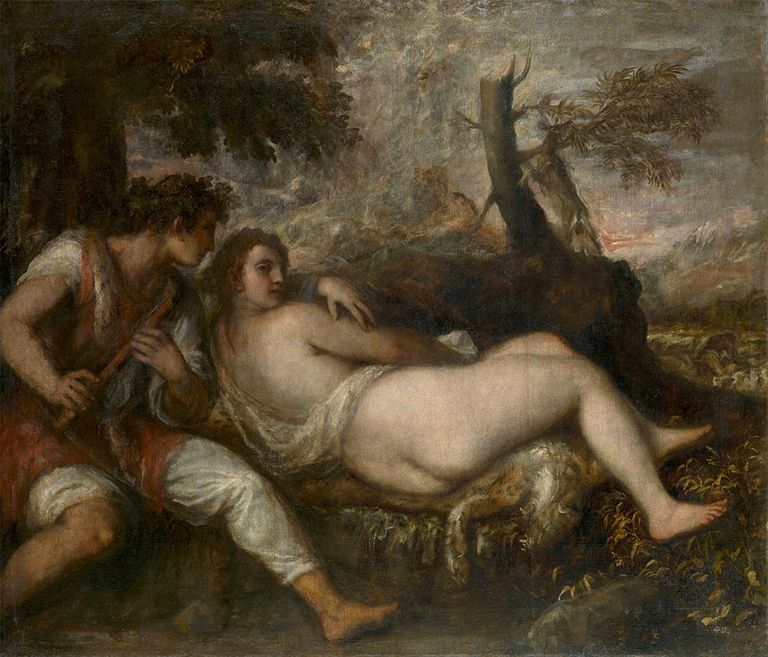 Nymph and Shepherd, c.1570/75 - Titian