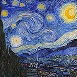 Seidenschal | Sternennacht | Vincent van Gogh | Originalgemälde Thumb