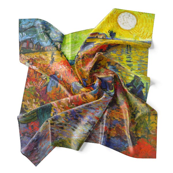 Silk Scarf | Red Vineyards at Arles | Vincent van Gogh | Image 1