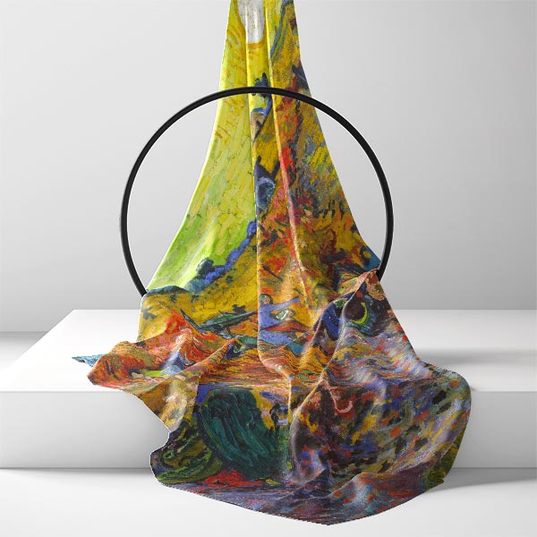 Silk Scarf | Red Vineyards at Arles | Vincent van Gogh | Image 2