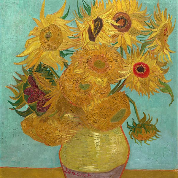 Seidenschal | Stillleben: Vase mit zwölf Sonnenblumen | Vincent van Gogh | Originalgemälde