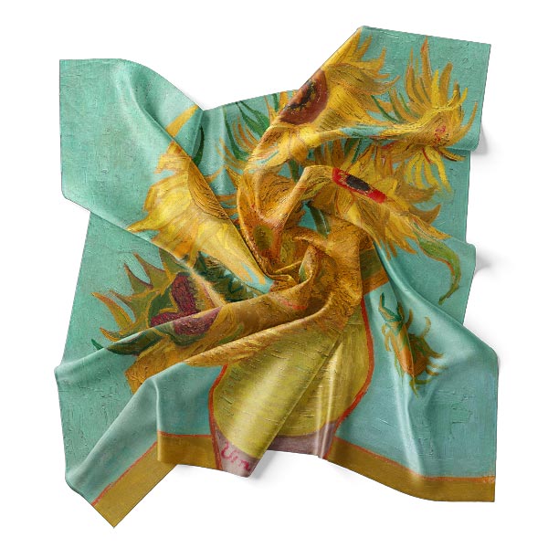 Silk Scarf | Still Life: Vase with Twelve Sunflowers | Vincent van Gogh | Image 1