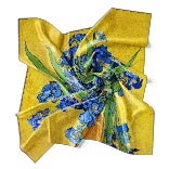 Seidenschal | Vase mit Schwertlilien vor gelbem Hintergrund | Vincent van Gogh | Image Thumb 1