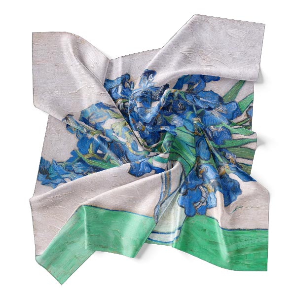 Silk Scarf | Still Life - Vase with Irises | Vincent van Gogh | Image 1