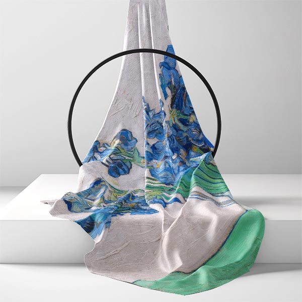 Silk Scarf | Still Life - Vase with Irises | Vincent van Gogh | Image 2