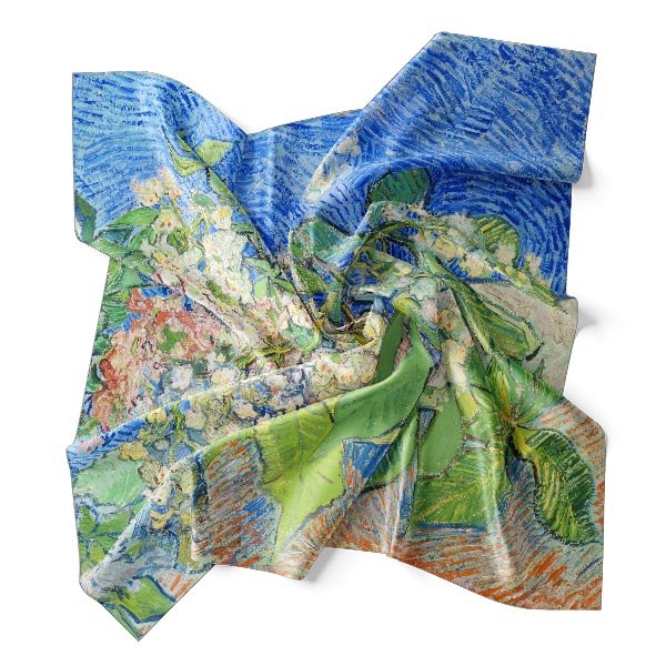 Silk Scarf | Blossoming Chestnut Branches | Vincent van Gogh | Image 1