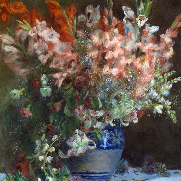 Silk Scarf | Gladioli in a Vase | Renoir | Original Painting