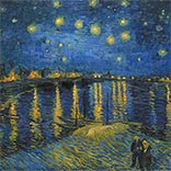 Seidenschal | Sternennacht über der Rhone | Vincent van Gogh | Originalgemälde Thumb