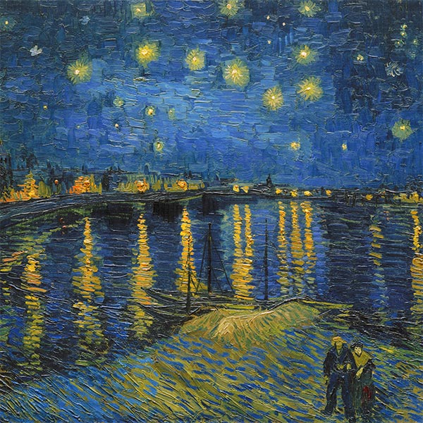 Seidenschal | Sternennacht über der Rhone | Vincent van Gogh | Originalgemälde
