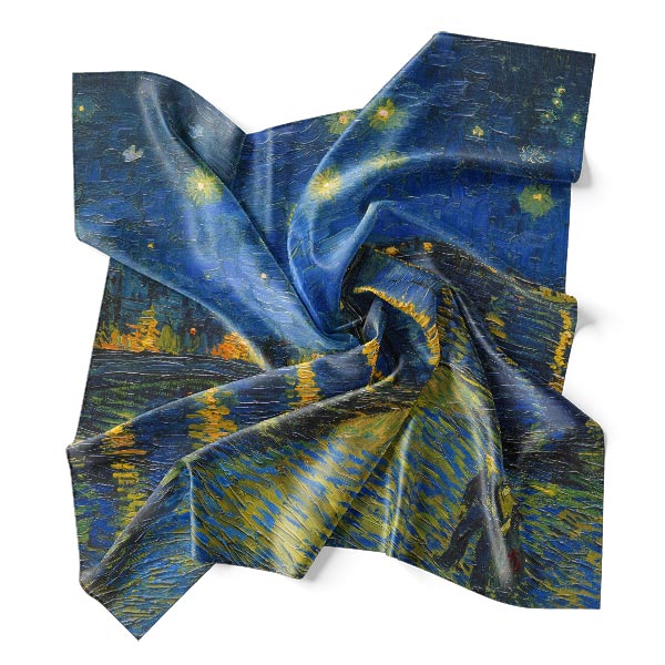 Seidenschal | Sternennacht über der Rhone | Vincent van Gogh | Image 1