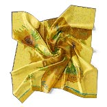 Seidenschal | Vase mit vierzehn Sonnenblumen | Vincent van Gogh | Image Thumb 1