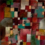 Silk Scarf | Redgreen and Violet-Yellow Rhythms | Paul Klee | Original Painting Thumb