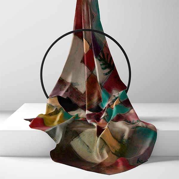 Seidenschal | Rotgrüne und violettgelbe Rhythmen | Paul Klee | Image 2