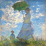Seidenschal | Frau mit Sonnenschirm - Madame Monet und ihr Sohn | Claude Monet | Originalgemälde Thumb