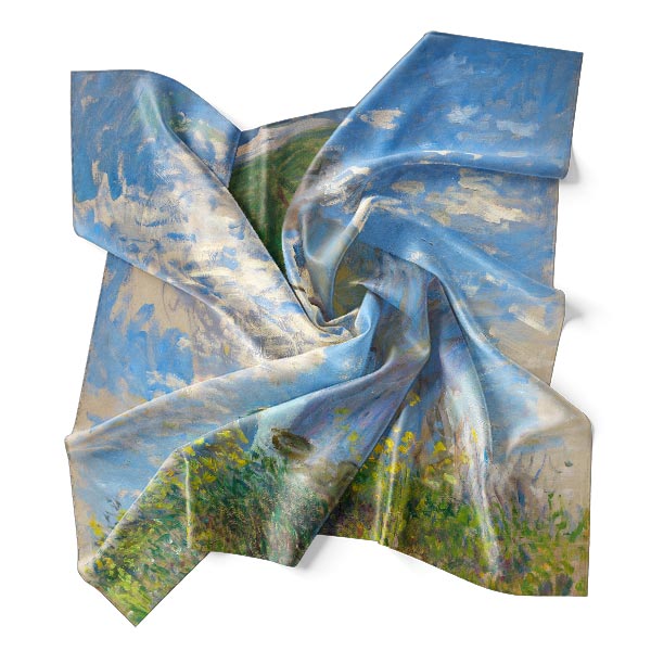 Silk Scarf | Woman with a Parasol - Madame Monet and Her Son | Claude Monet | Image 2