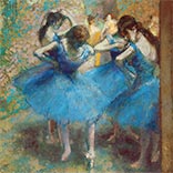 Seidenschal | Tänzerinnen in Blau | Degas | Originalgemälde Thumb