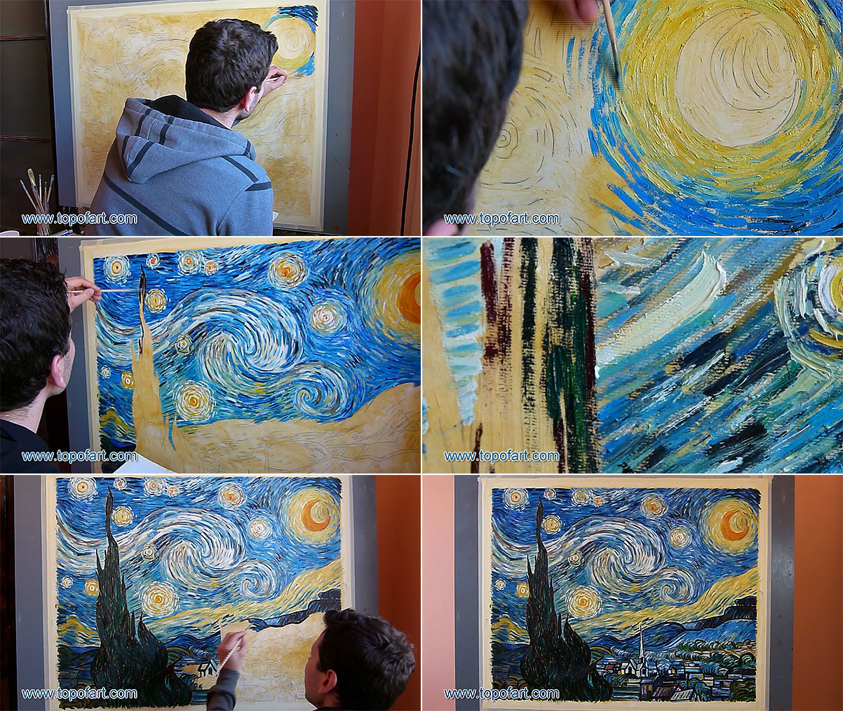 Starry Night Vincent van Gogh Painting Reproduction 1101 TOPofART